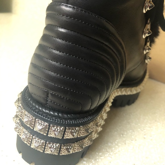 - Christian Louboutin Yeti Studded Boot Black 35 / 5 - Picture 12 of 14